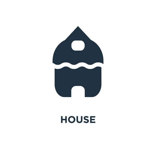 Ícone Casa Ilustração Vetorial Cheia Preto Símbolo Casa Fundo Branco — Vetor de Stock