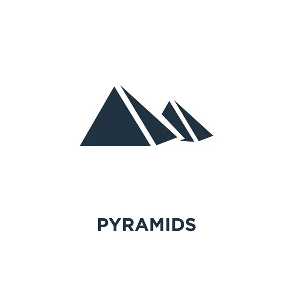 Ícone Pirâmides Ilustração Vetorial Cheia Preto Símbolo Pirâmides Fundo Branco — Vetor de Stock