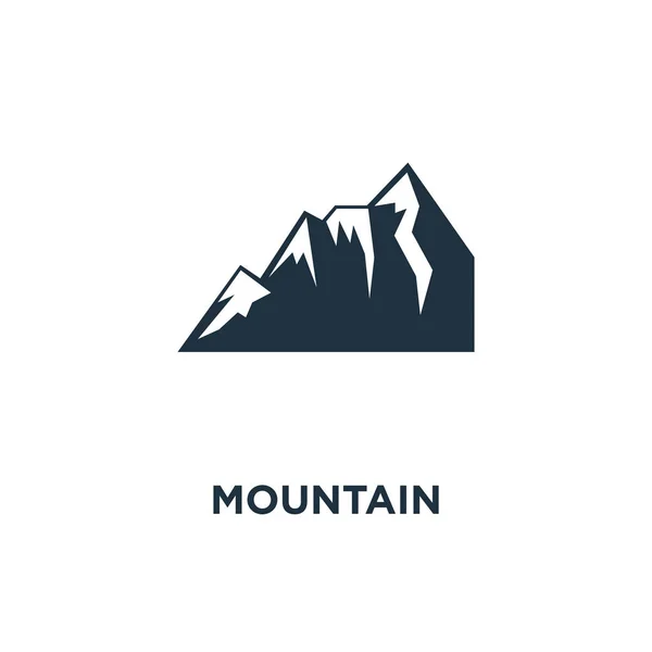 Icona Montagna Illustrazione Vettoriale Riempita Nera Simbolo Montagna Sfondo Bianco — Vettoriale Stock