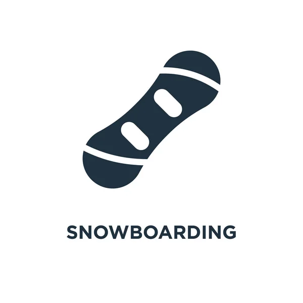 Ícone Snowboard Ilustração Vetorial Cheia Preto Símbolo Snowboard Fundo Branco — Vetor de Stock