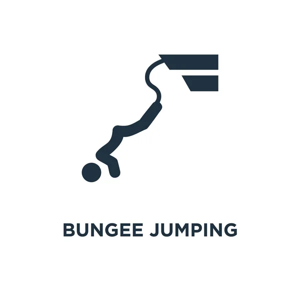 Bungee Salto Icono Ilustración Vectorial Negra Bungee Símbolo Salto Sobre — Vector de stock