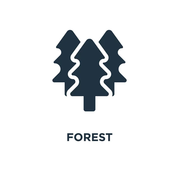 Лісова Ікона Чорні Заповнені Векторні Ілюстрації Лісовий Символ Білому Тлі — стоковий вектор