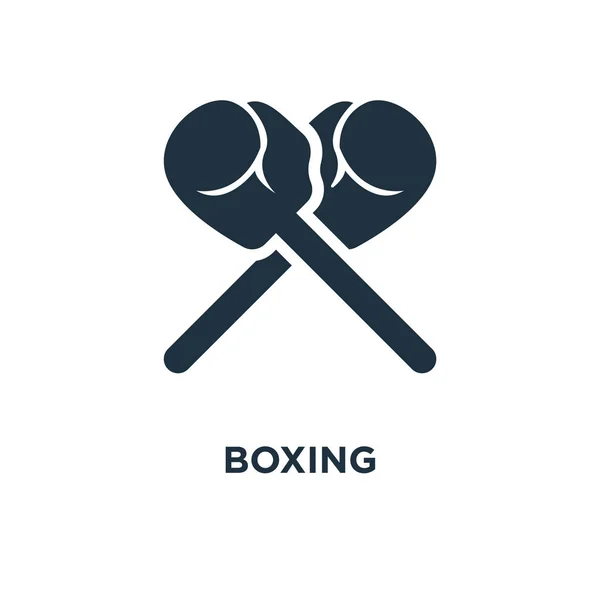 ボクシングのアイコン ブラックは ベクター グラフィックを充填しました 白い背景の上のボクシングのシンボルです Web およびモバイル使うことが — ストックベクタ