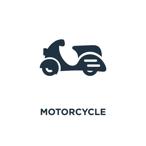 摩托车图标 黑色填充矢量图 摩托车符号白色背景 可用于网络和移动 — 图库矢量图片