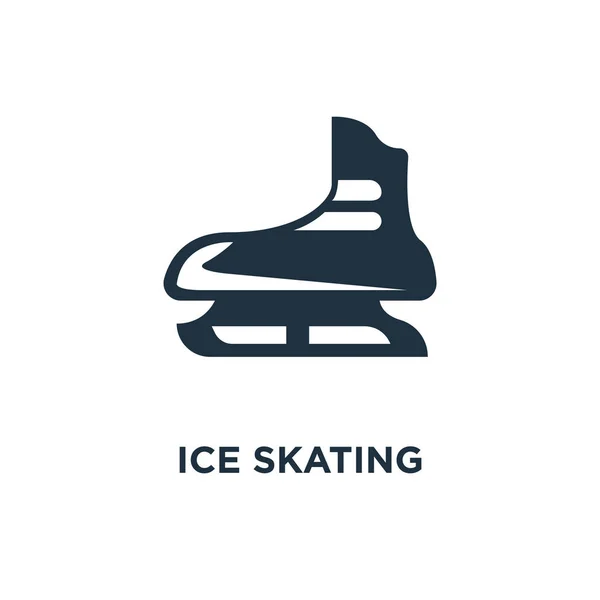 アイス スケートのアイコン ブラックは ベクター グラフィックを充填しました 白い背景に氷スケートのシンボルです Web およびモバイル使うことが — ストックベクタ