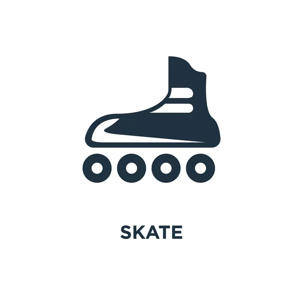 Skate Ikonen Svart Fyllt Vektorillustration Skate Symbol Vit Bakgrund Kan — Stock vektor