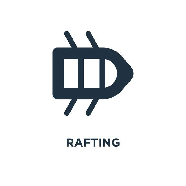 Raften Pictogram Zwarte Gevuld Vectorillustratie Rafting Symbool Witte Achtergrond Kan — Stockvector