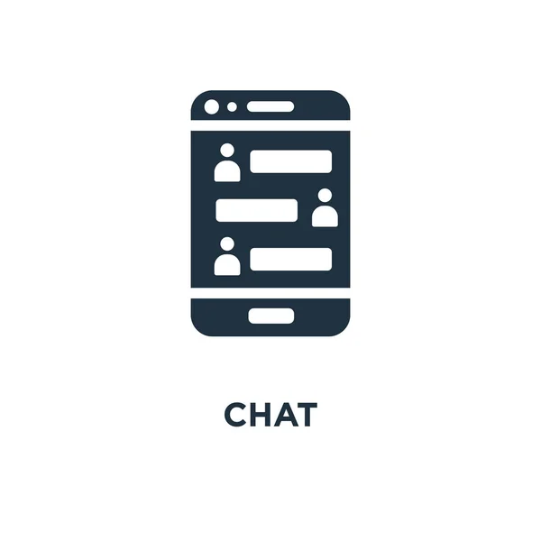Chat Symbol Schwarz Gefüllte Vektorabbildung Chat Symbol Auf Weißem Hintergrund — Stockvektor