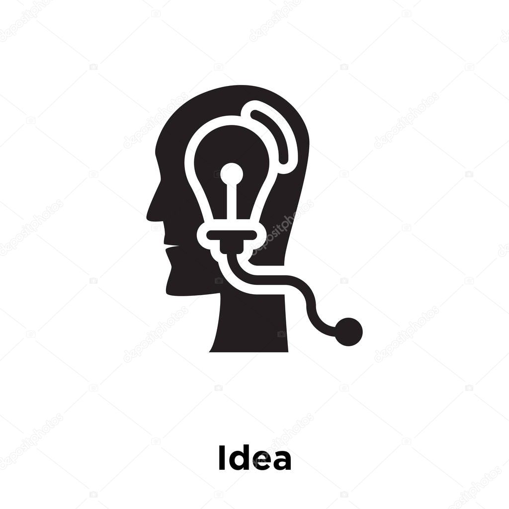 Idea icon vector isolated on white background, logo concept of Idea sign on transparent background, filled black symbol