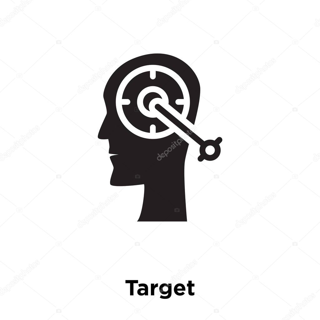Target icon vector isolated on white background, logo concept of Target sign on transparent background, filled black symbol