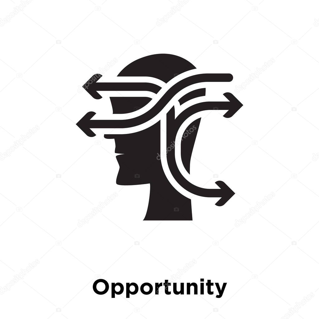 Opportunity icon vector isolated on white background, logo concept of Opportunity sign on transparent background, filled black symbol