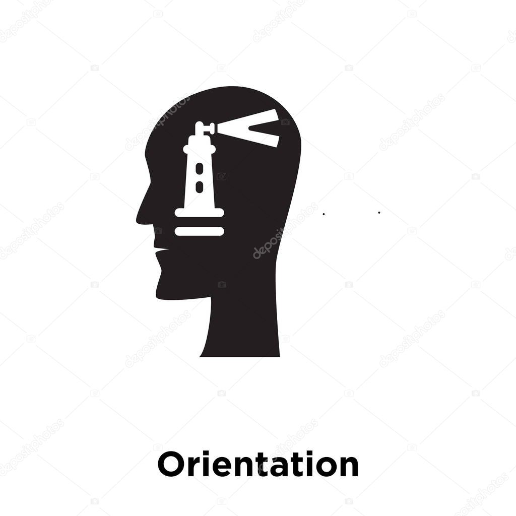 Orientation icon vector isolated on white background, logo concept of Orientation sign on transparent background, filled black symbol