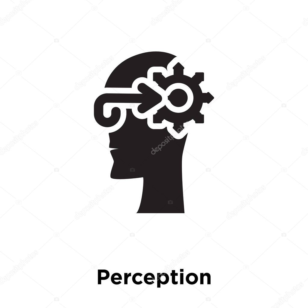 Perception icon vector isolated on white background, logo concept of Perception sign on transparent background, filled black symbol
