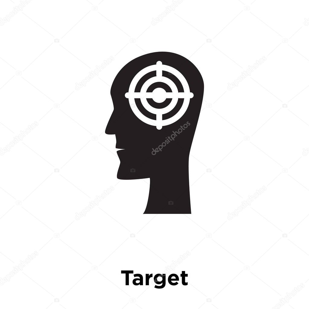 Target icon vector isolated on white background, logo concept of Target sign on transparent background, filled black symbol