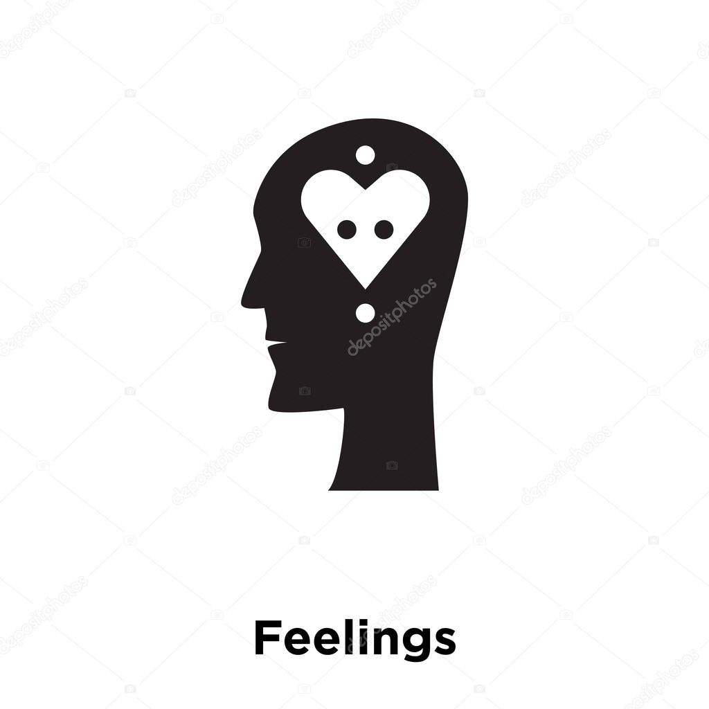 Feelings icon vector isolated on white background, logo concept of Feelings sign on transparent background, filled black symbol