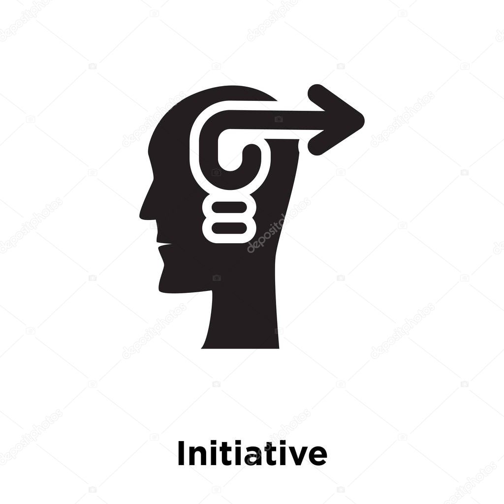 Initiative icon vector isolated on white background, logo concept of Initiative sign on transparent background, filled black symbol