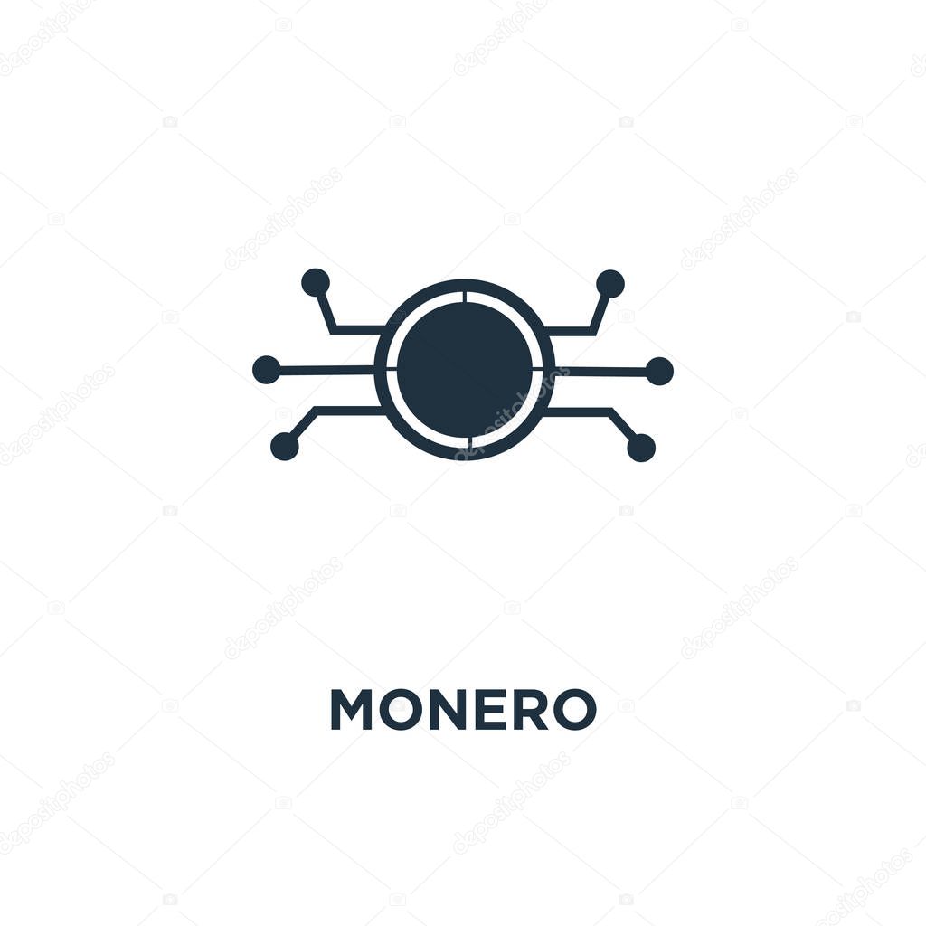 Monero icon. Black filled vector illustration. Monero symbol on white background. Can be used in web and mobile.