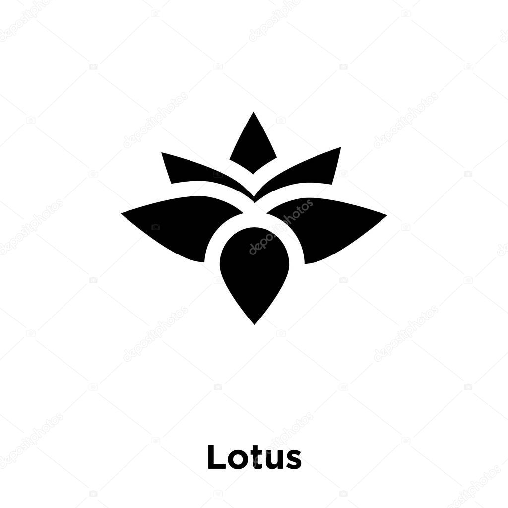 Lotus icon vector isolated on white background, logo concept of Lotus sign on transparent background, filled black symbol