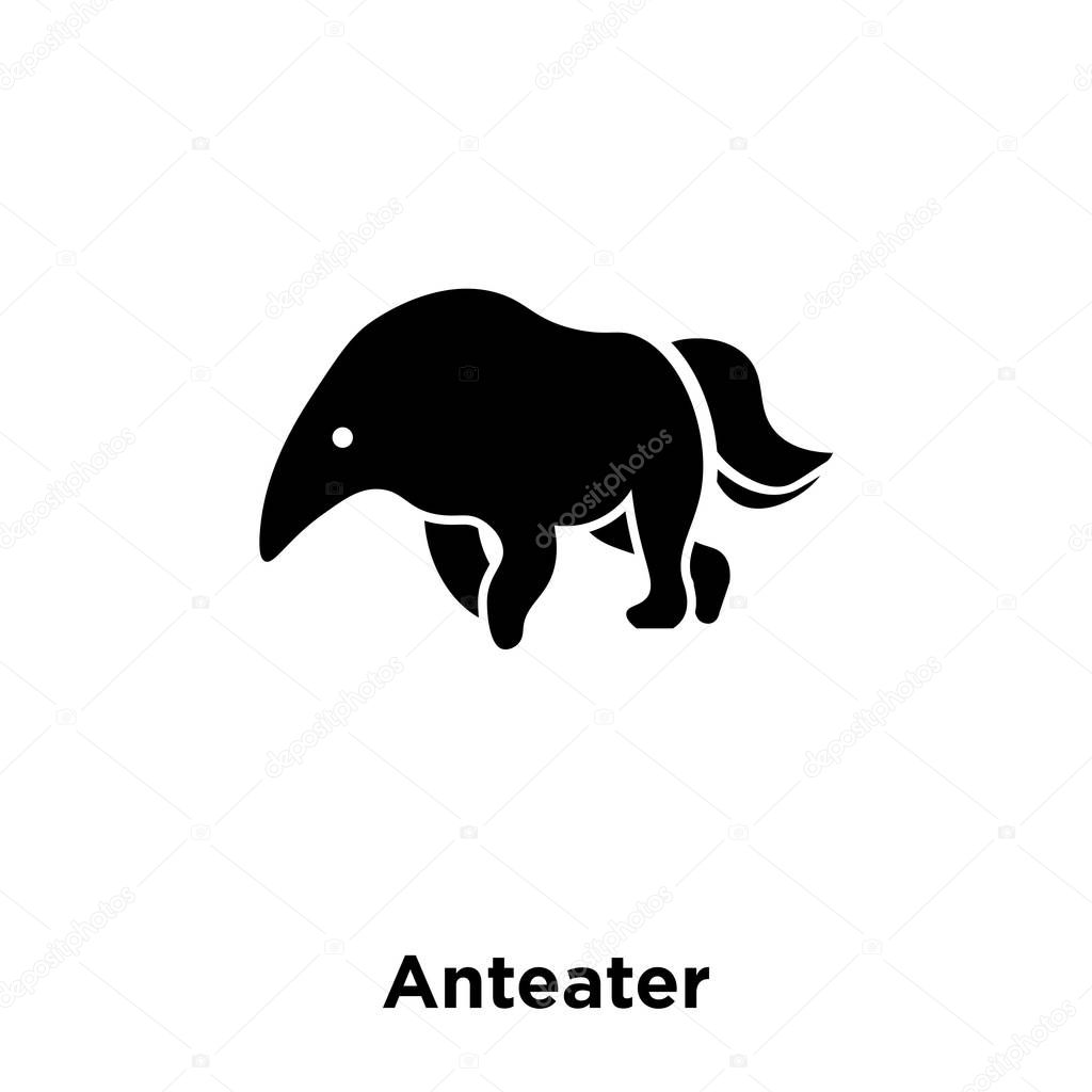 Anteater icon vector isolated on white background, logo concept of Anteater sign on transparent background, filled black symbol