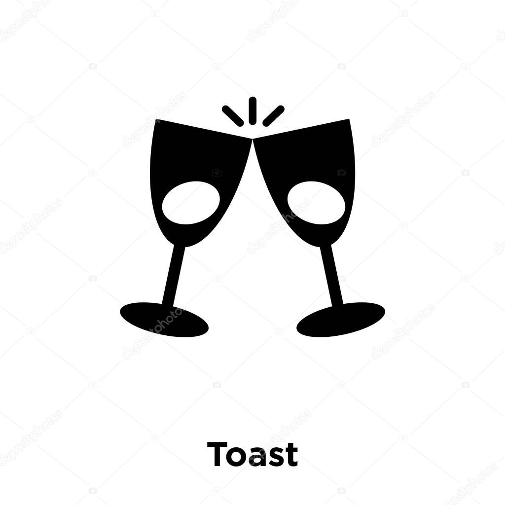 Toast icon vector isolated on white background, logo concept of Toast sign on transparent background, filled black symbol