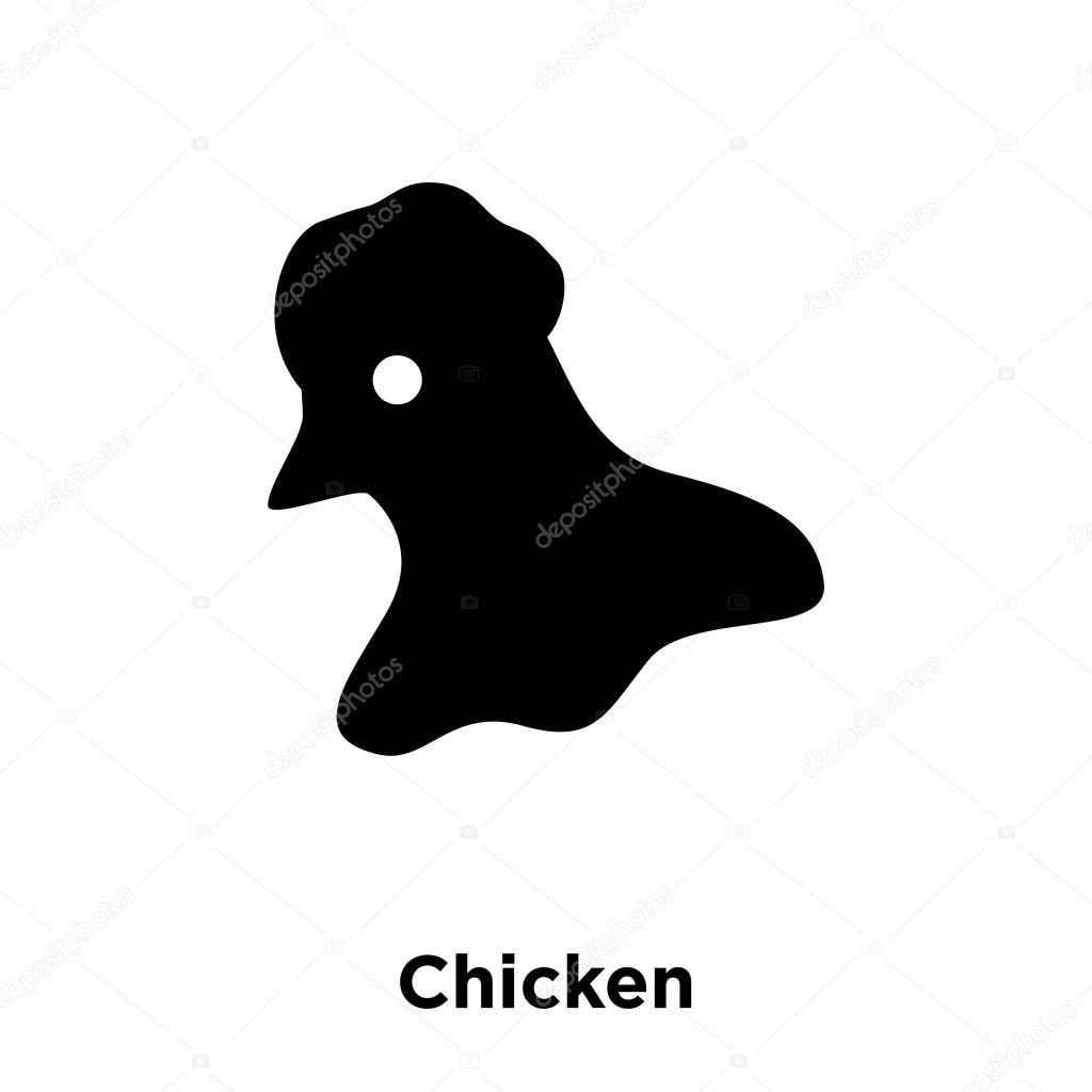 Chicken icon vector isolated on white background, logo concept of Chicken sign on transparent background, filled black symbol