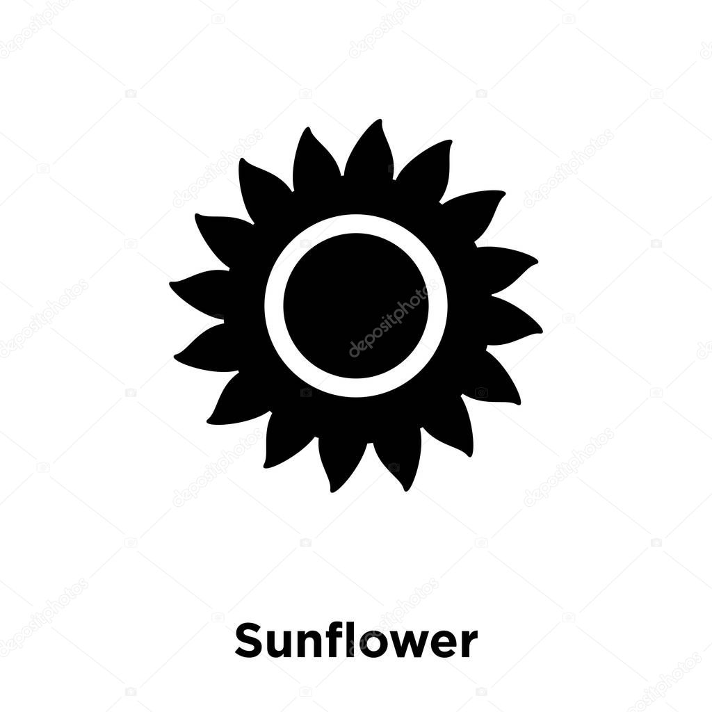 Sunflower icon vector isolated on white background, logo concept of Sunflower sign on transparent background, filled black symbol