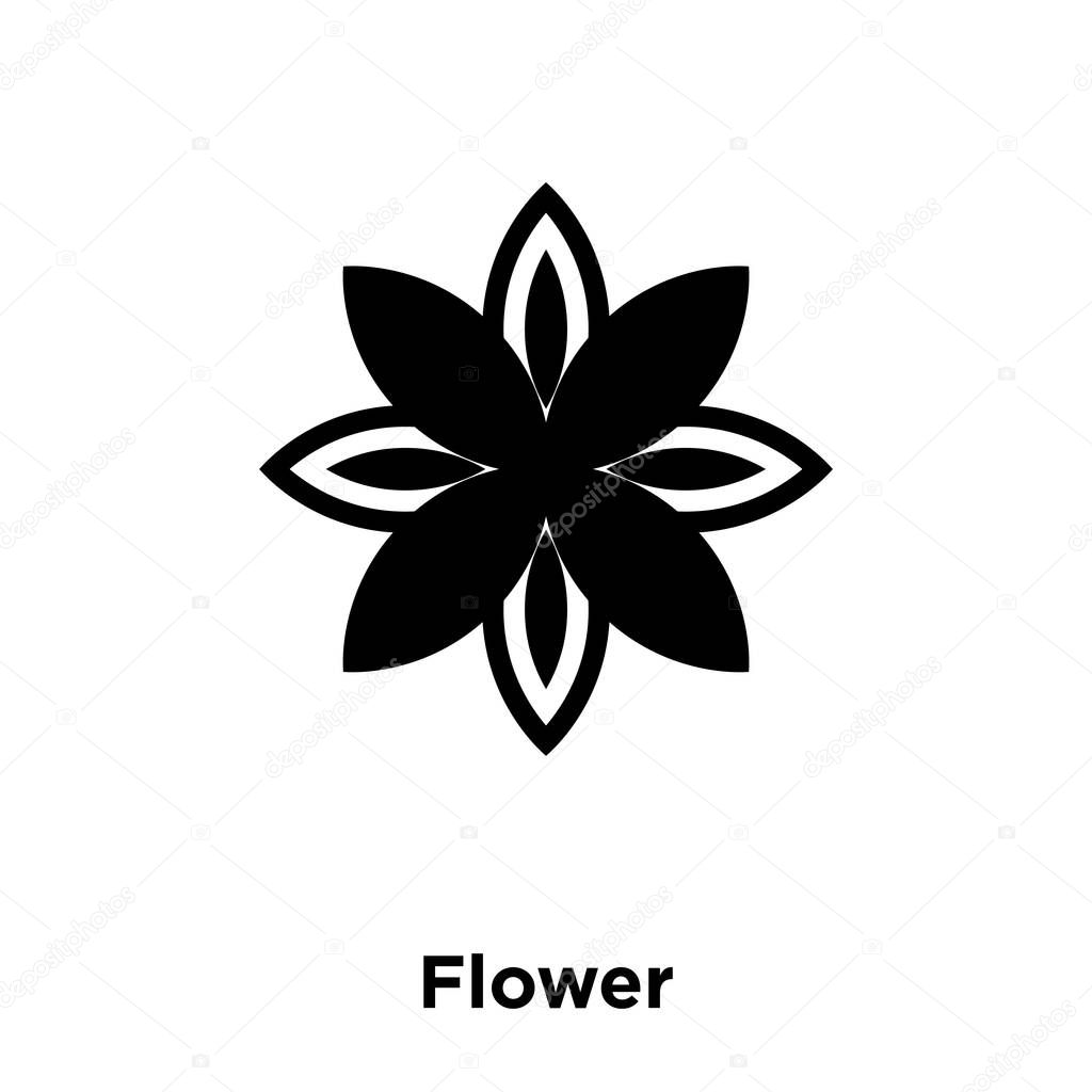 Flower icon vector isolated on white background, logo concept of Flower sign on transparent background, filled black symbol