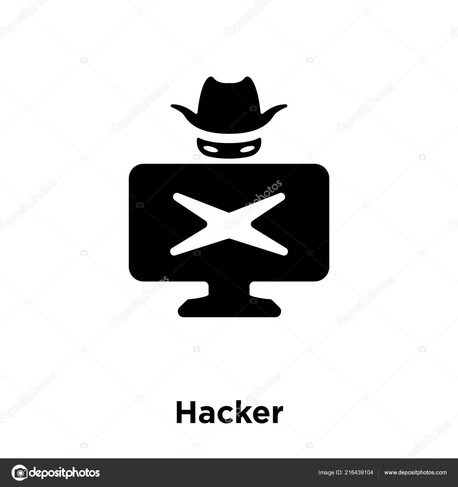 白い背景に 透明な背景にハッカー サインのロゴのコンセプトに分離されたハッカーのアイコン ベクトルいっぱい黒い記号 ストックベクター C Mmvector