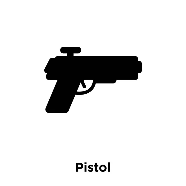 手枪图标矢量隔离在白色背景 标志概念的手枪标志在透明的背景 充满黑色符号 — 图库矢量图片