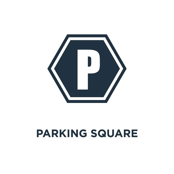 Πάρκινγκ Πλατεία Σύμβολο Εικονίδιο Μαύρο Γεμάτο Εικονογράφηση Φορέα Πάρκινγκ Πλατεία — Διανυσματικό Αρχείο