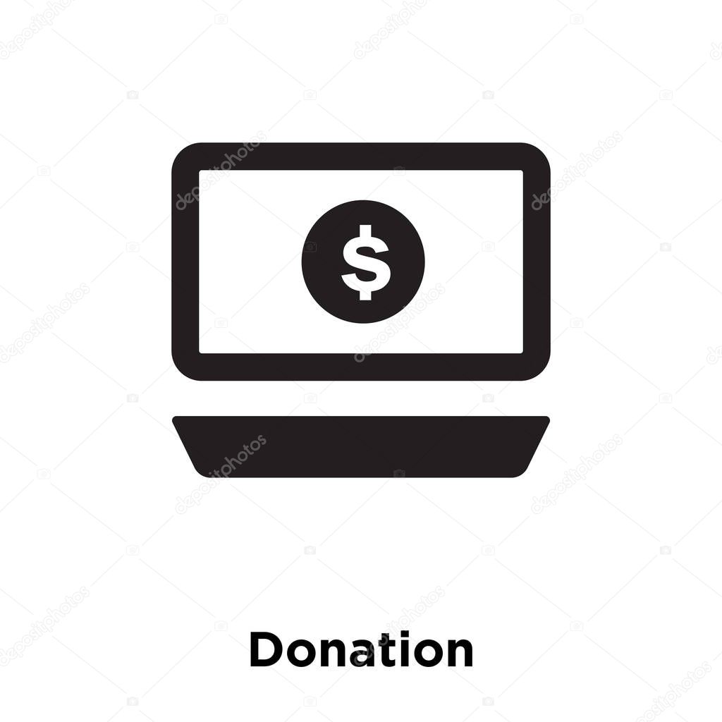 Donation icon vector isolated on white background, logo concept of Donation sign on transparent background, filled black symbol