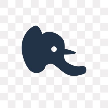 Fil üzerinde şeffaf arka plan izole simge vektör, fil saydamlık kavramı kullanılan web ve mobil olabilir