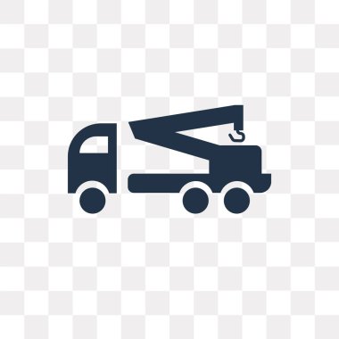 Çekici kamyon vektör simge şeffaf arka plan üzerinde çekici kamyon saydamlık kavramı izole kullanılan web ve mobil olabilir