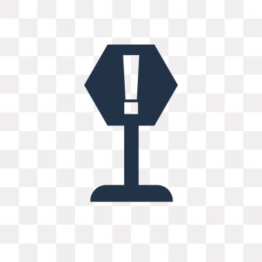 Uyarı vektör simgesi şeffaf arka plan üzerinde dikkat saydamlık kavramı izole olabilir kullanılan web ve mobil