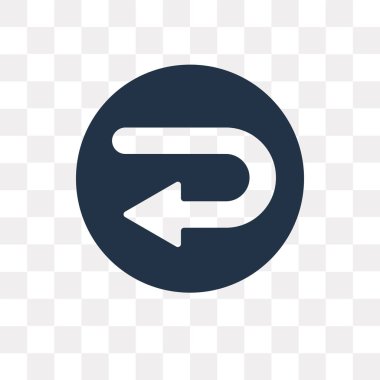 Turn sol şeffaf arka plan üzerinde sol saydamlık kavramı olabilir dönüş izole vektör simge kullandığınız web ve mobil