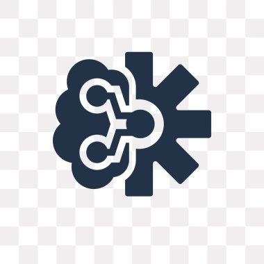 Yapay zeka vektör simge şeffaf arka plan üzerinde yapay zeka saydamlık kavramı izole kullanılan web ve mobil olabilir