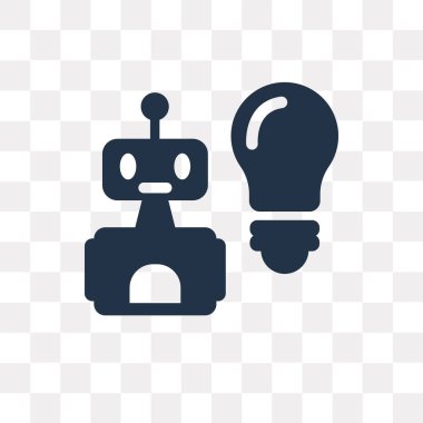 Kullandığınız web ve mobil robot vektör simge şeffaf arka plan üzerinde Robot saydamlık kavramı izole olabilir