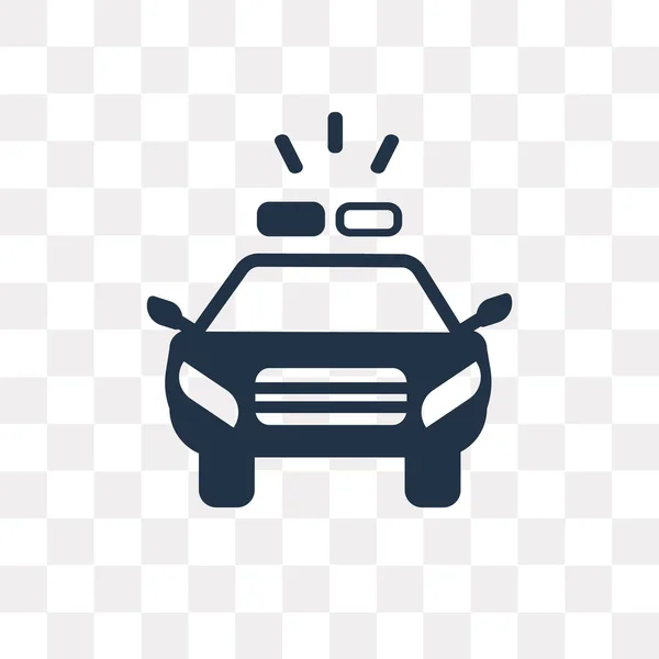 Police Car Vector Icon Isolated Transparent Background Police Car Transparency — Stock Vector