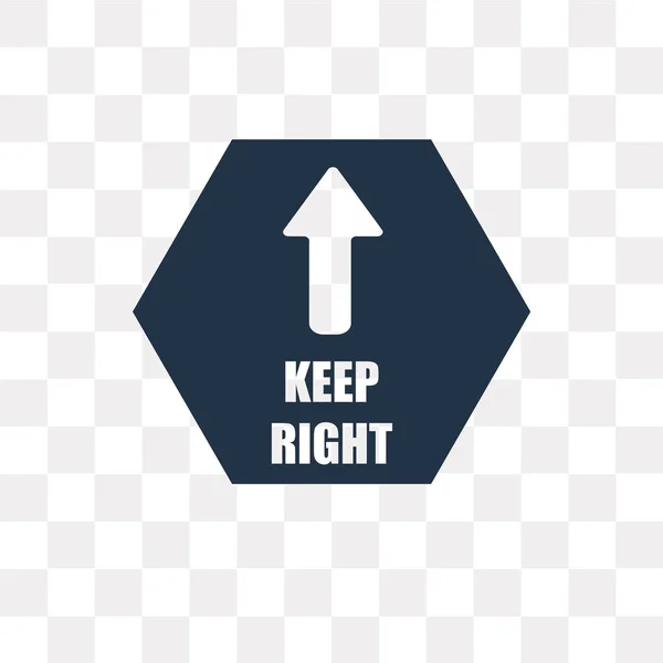 Keep Right Vector Icon Isolated Transparent Background Keep Right Transparency — Stock Vector