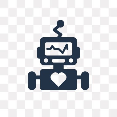 Kullandığınız web ve mobil robot vektör simge şeffaf arka plan üzerinde Robot saydamlık kavramı izole olabilir