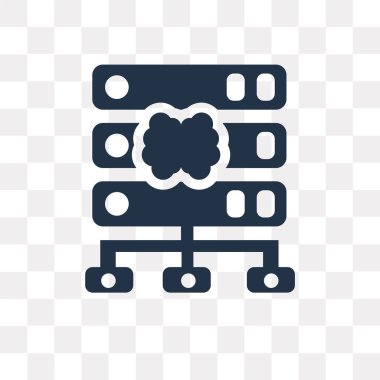 Sunucular üzerinde şeffaf arka plan izole simge vektör, sunucuları saydamlık kavramı kullanılan web ve mobil olabilir