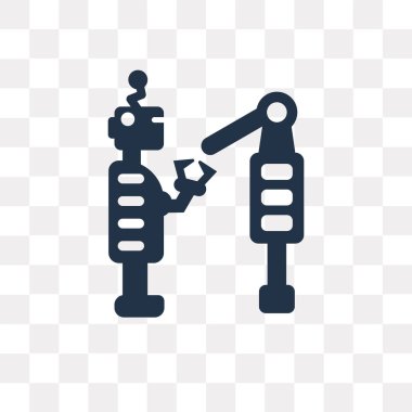 Kullandığınız web ve mobil robot vektör simge şeffaf arka plan üzerinde Robot saydamlık kavramı izole olabilir