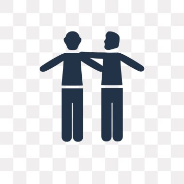 İki arkadaş şeffaf arka plan üzerinde izole simge vektör, iki arkadaş saydamlık kavramı kullanılan web ve mobil olabilir