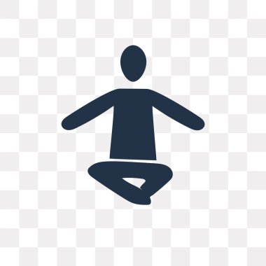Yoga konumuna vektör simgesini şeffaf arka plan üzerinde Yoga pozisyon saydamlık kavramı izole olabilir kullanılan web ve mobil