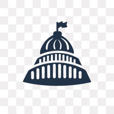 Capitol binası vektör simge şeffaf arka plan üzerinde Capitol binası saydamlık kavramı izole kullanılan web ve mobil olabilir