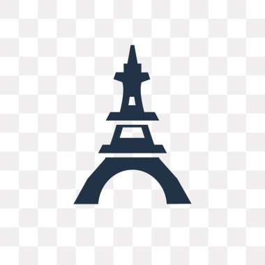Eiffel Kulesi vektör simge şeffaf arka plan üzerinde Eyfel Kulesi saydamlık kavramı izole kullanılan web ve mobil olabilir