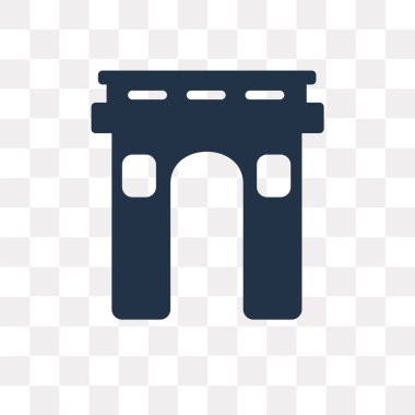 Arc de triomphe vektör simge şeffaf arka plan üzerinde Arc de triomphe saydamlık kavramı izole olabilir kullanılan web ve mobil