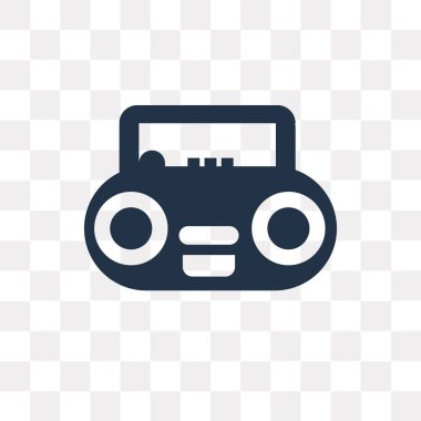 Kullandığınız web ve mobil radyo vektör simge şeffaf arka plan üzerinde radyo saydamlık kavramı izole olabilir