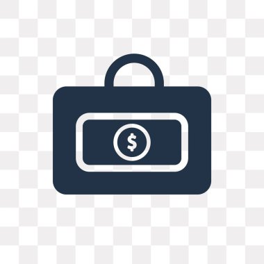 Saydam arka plan üzerinde para çanta saydamlık kavramı izole para çantası vektör simge kullandığınız web ve mobil olabilir