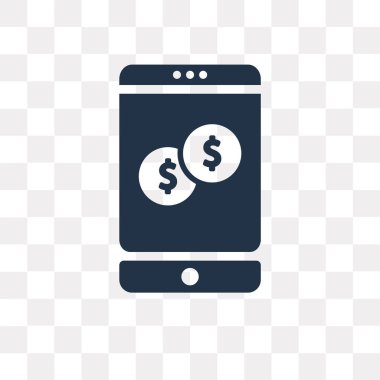 Saydam arka plan üzerinde Smartphone saydamlık kavramı izole Smartphone vektör simge kullandığınız web ve mobil olabilir